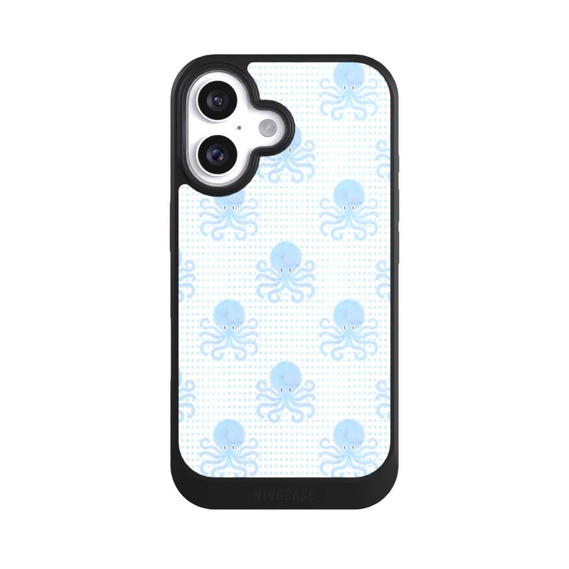 iPhone 16 NIVOcore Blue Watercolor Octopus