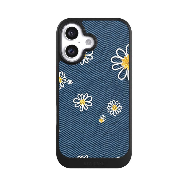 iPhone 16 NIVOcore Jeans Flowers Pattern with AI