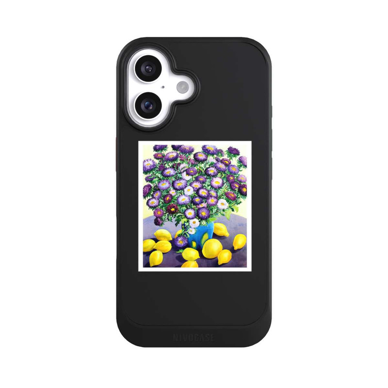 iPhone 16 NIVOcore Purple Asters and Lemons by Christopher Ryland