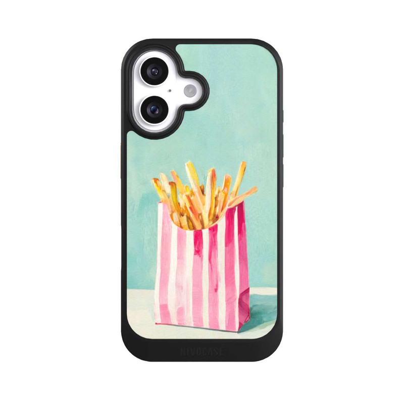 iPhone 16 NIVOcore Retro Fries Blue Watercolor