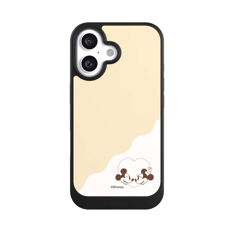 iPhone 16 NIVOcore Mickey and Minnie Love Heart Beige
