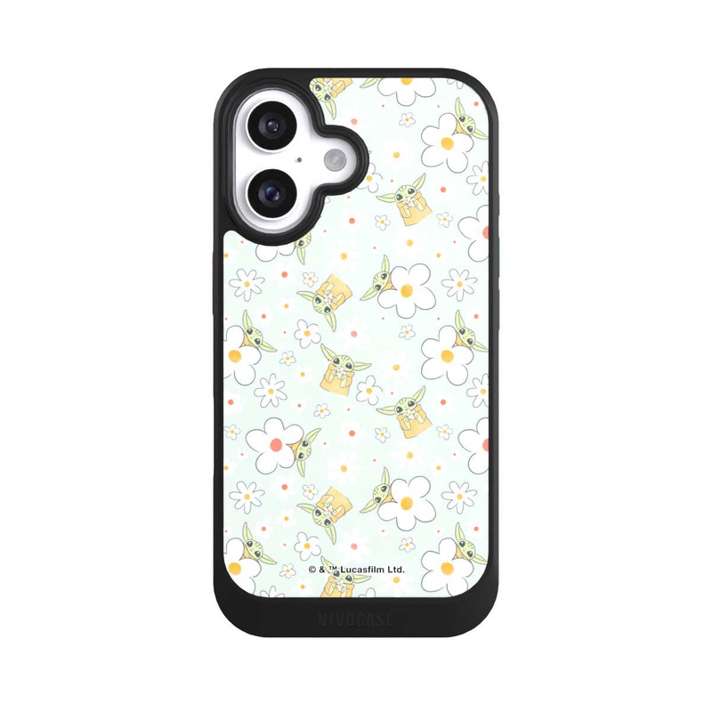 iPhone 16 NIVOcore Baby Yoda Blumen Muster
