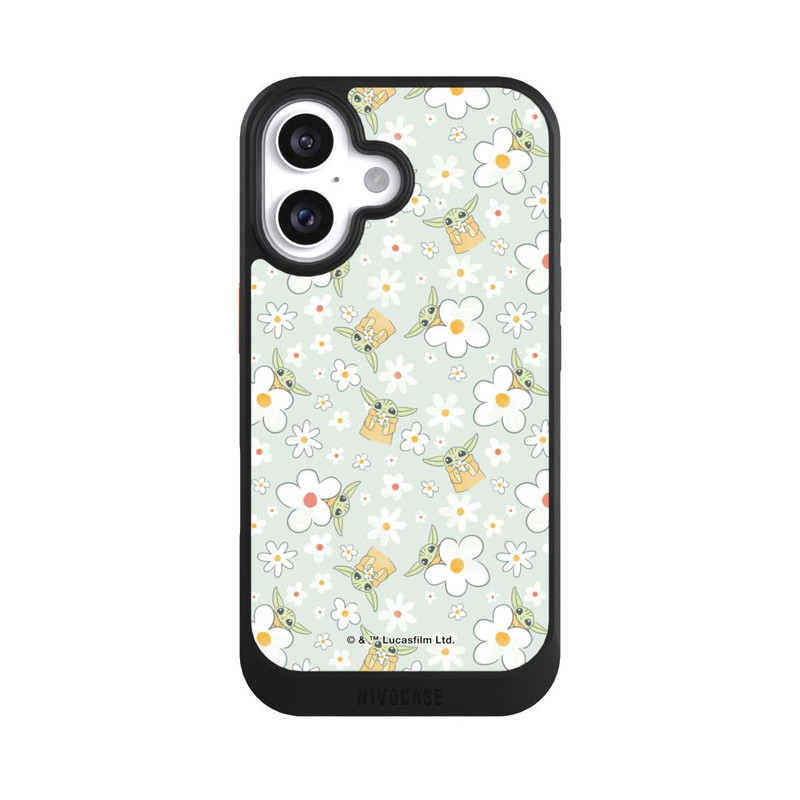 iPhone 16 NIVOcore Baby Yoda Blumen Muster