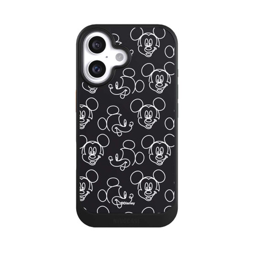 Apple iPhone 16 NIVOcore Disney Mickey Faces Black Line Art Pattern