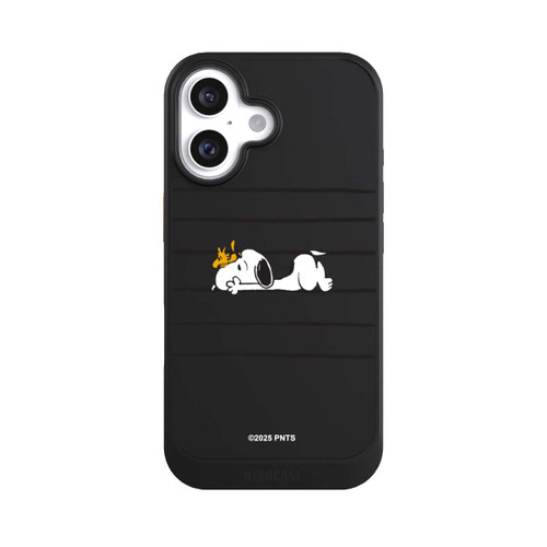 Apple iPhone 16 NIVOcore Snoopy Woodstock Streifen Peanuts Transparent