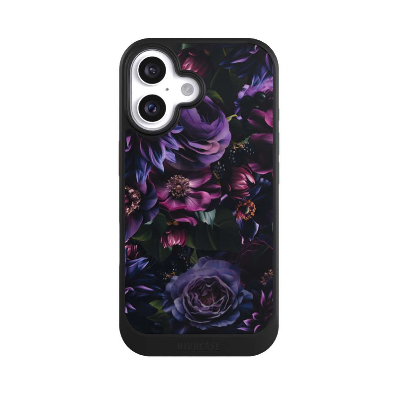 iPhone 16 NIVOcore Dunkle Lila Blüten 