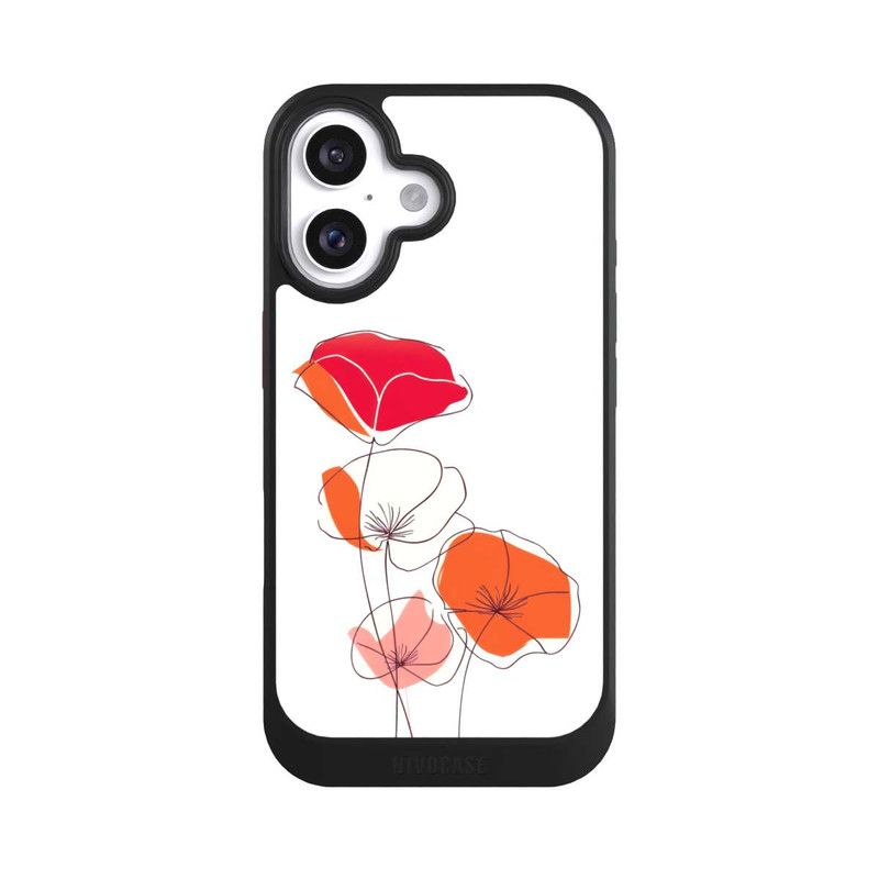 iPhone 16 NIVOcore Mohn Line Art