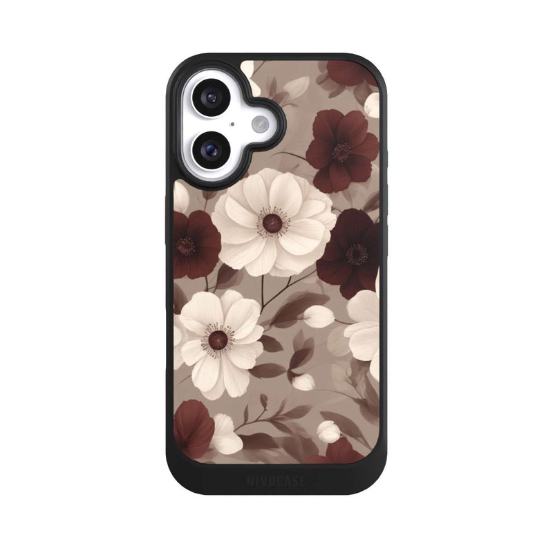 iPhone 16 NIVOcore Negative Flower Bordeaux White with AI
