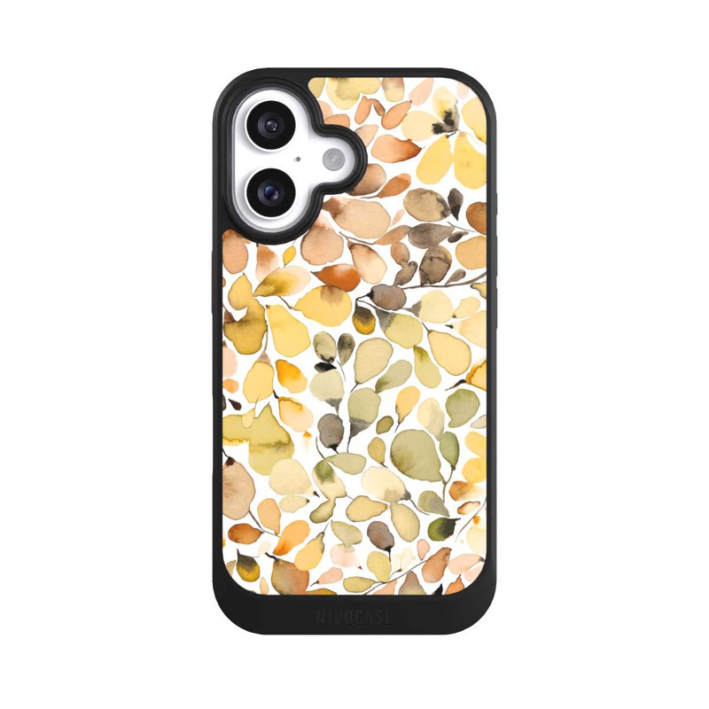 iPhone 16 NIVOcore Eukalyptus Aquarellblätter Braun Herbst