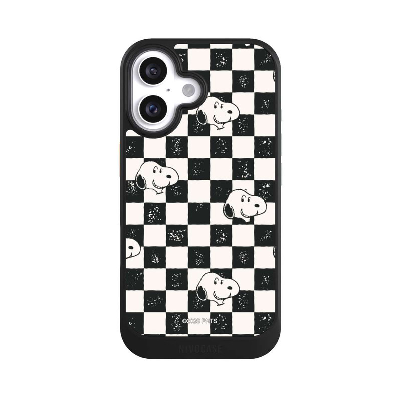 iPhone 16 NIVOcore Snoopy Heads Checked Pattern