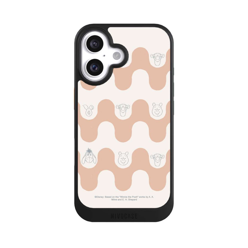 iPhone 16 NIVOcore Winnie Puuh und Freunde Wellenmuster