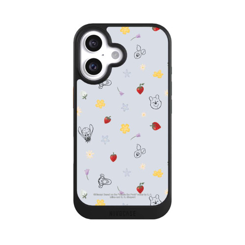 Apple iPhone 16 NIVOcore Winnie Puuh und Freunde Erdbeer Muster Blau