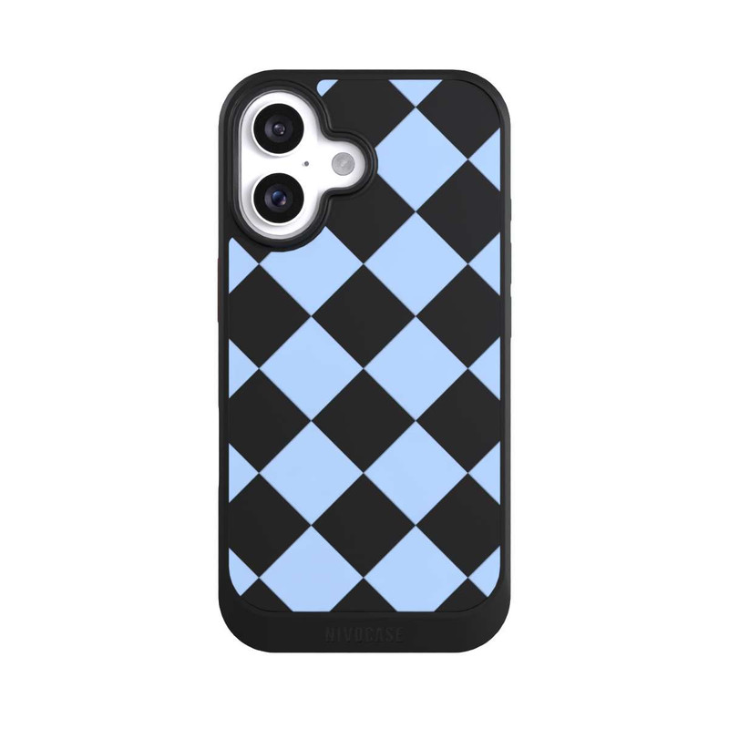 iPhone 16 NIVOcore Checked Pattern Light Blue without Background