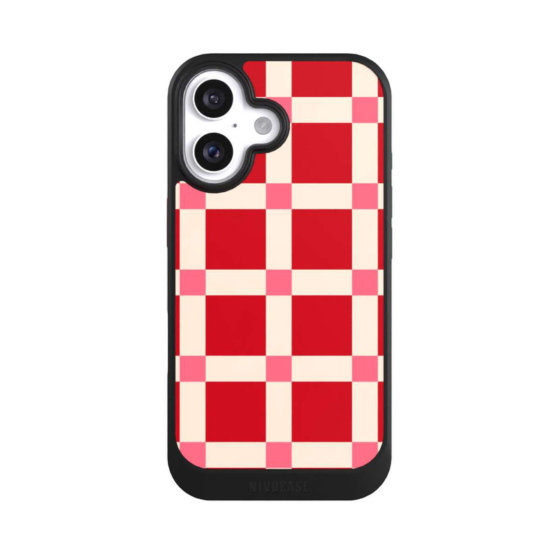 iPhone 16 NIVOcore Kariert Muster Rot
