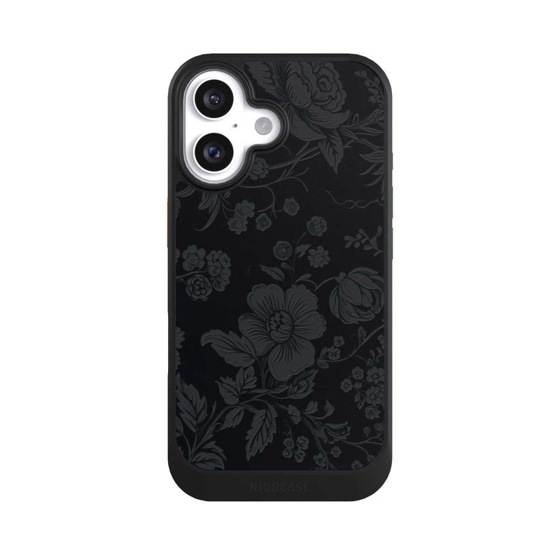 iPhone 16 NIVOcore Dunkle Blumen Vintageoptik