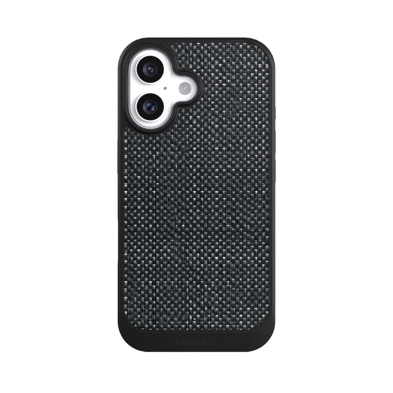 iPhone 16 NIVOcore Abstrakter schwarzer Stoff