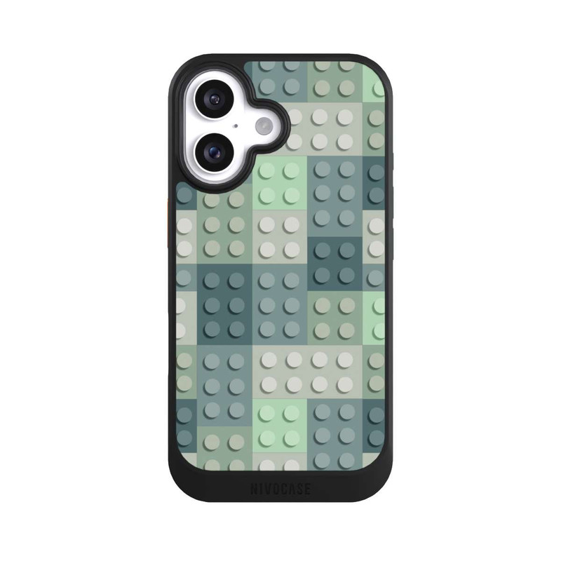 iPhone 16 NIVOcore Grünes Blockmuster