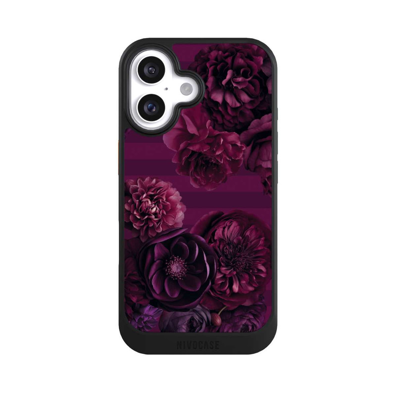 iPhone 16 NIVOcore Majestic Baroque Blossom Dream Burgundy Pink with AI