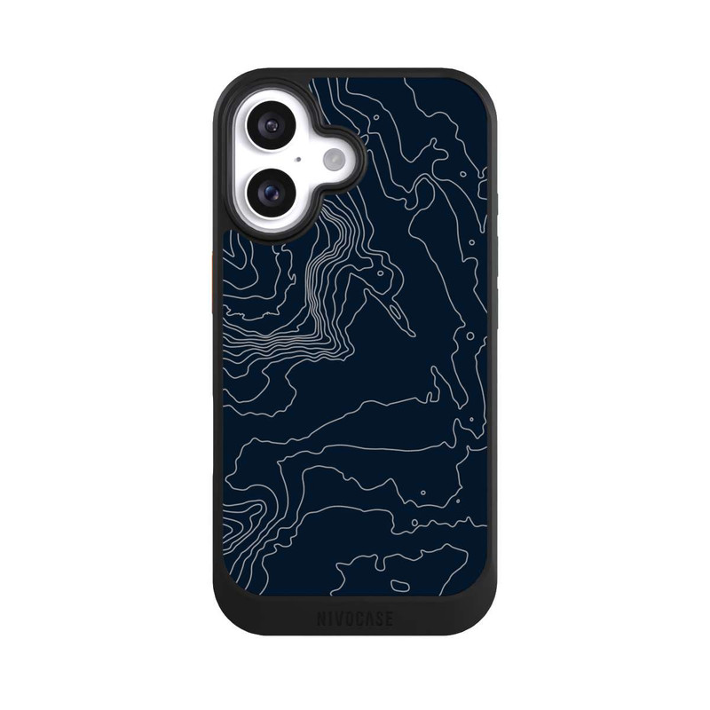 iPhone 16 NIVOcore Berg Höhenlinien Dunkel