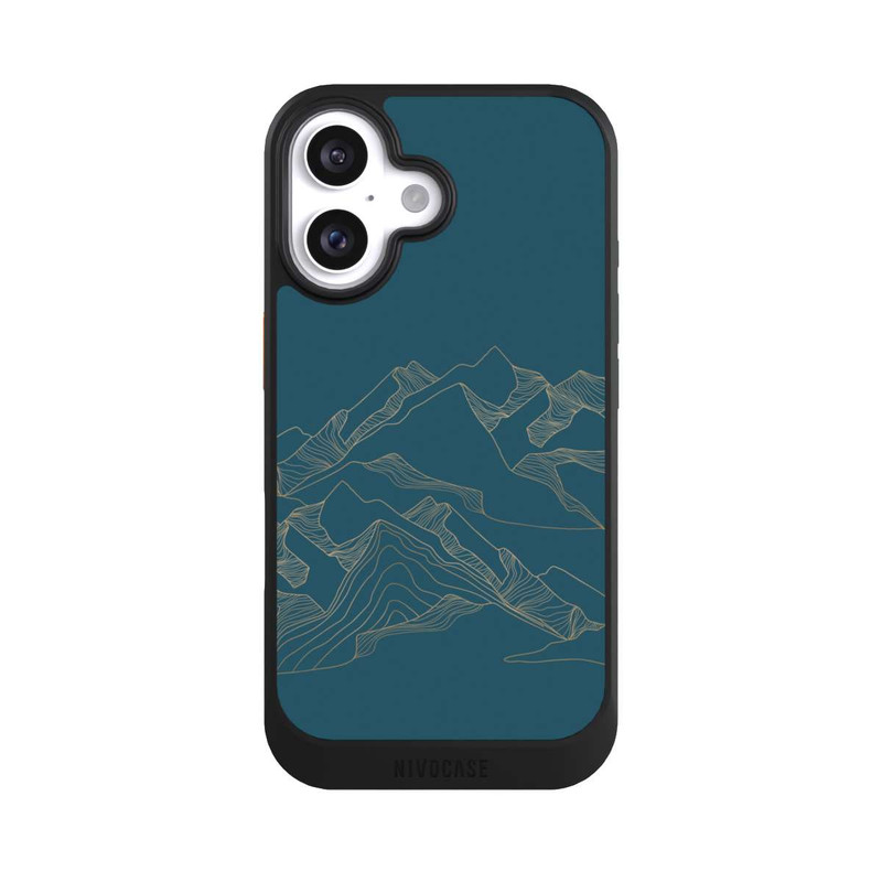 iPhone 16 NIVOcore Paysage de Montagne Bleu