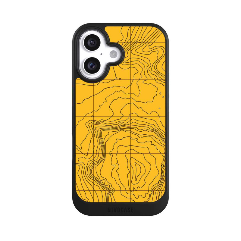 iPhone 16 NIVOcore Berg gelbe Linien
