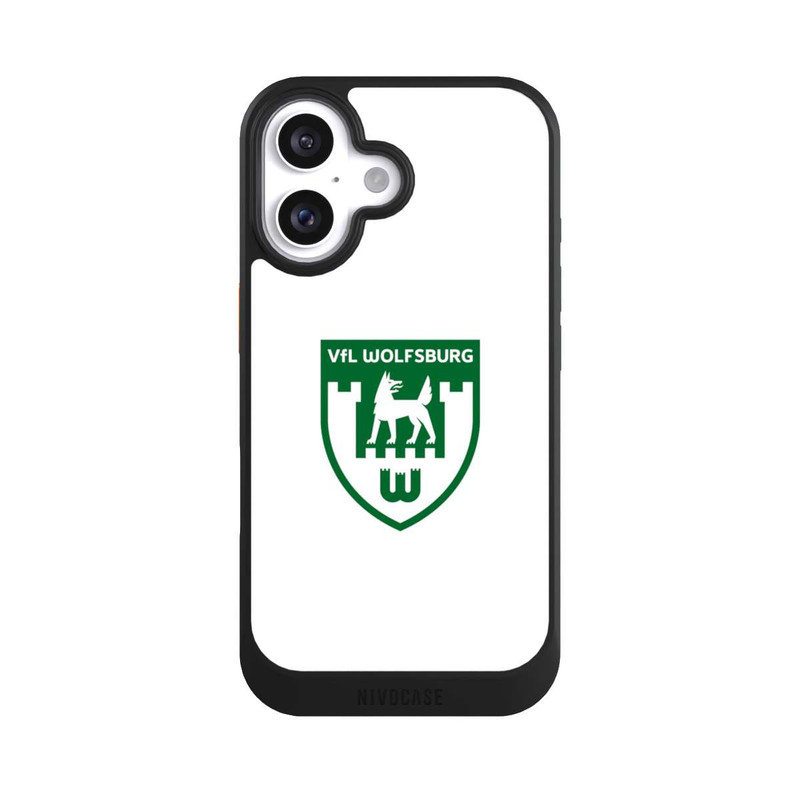 iPhone 16 NIVOcore VfL Wolfsburg Retrowappen Weiß