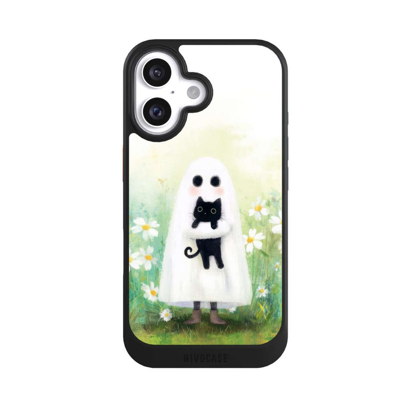 iPhone 16 NIVOcore Geist und Katze Halloween mit KI
