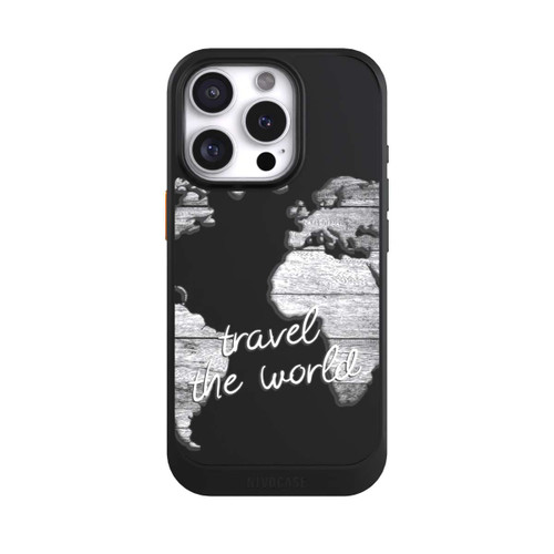 Apple iPhone 16 Pro NIVOcore Carte du Monde Bois sans Fond