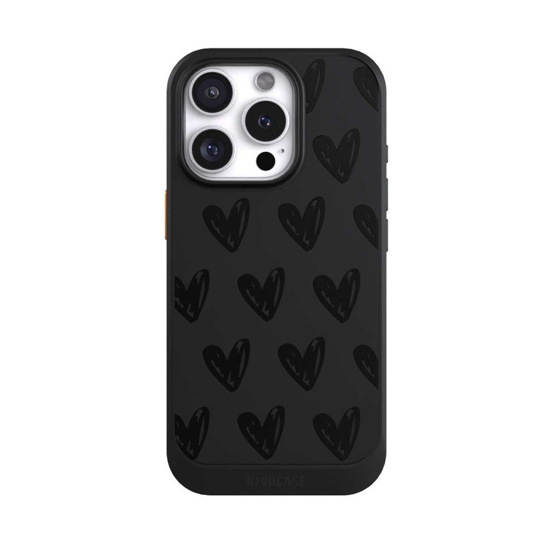 iPhone 16 Pro NIVOcore Coeurs noirs sans fond