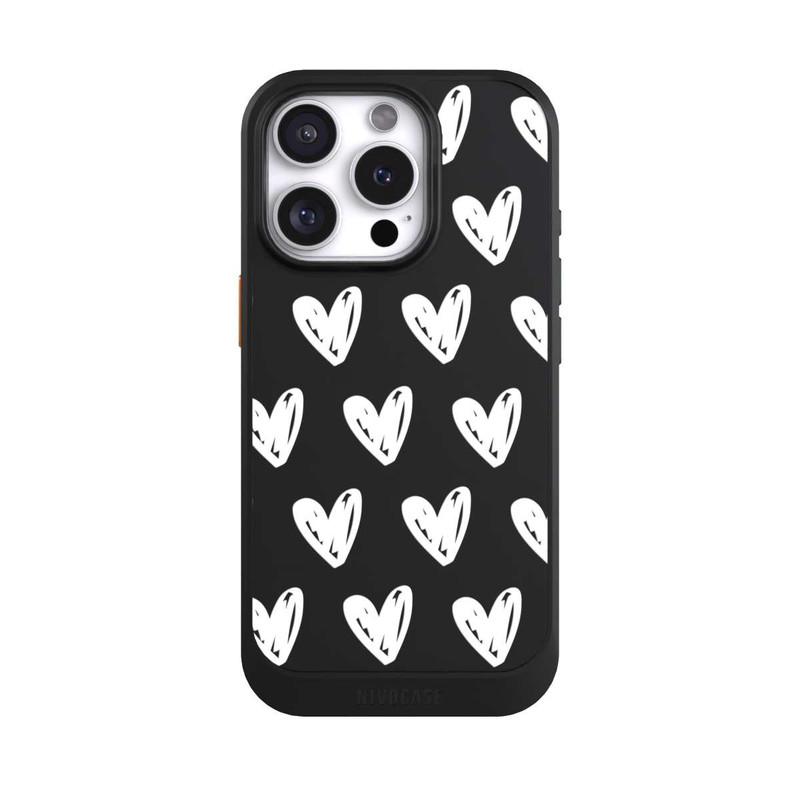 iPhone 16 Pro NIVOcore White Hearts transparent
