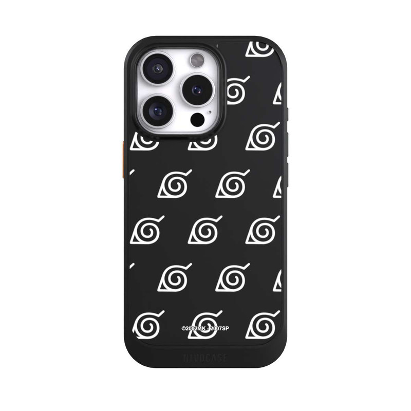iPhone 16 Pro NIVOcore Weißes Konoha-Muster Transparent