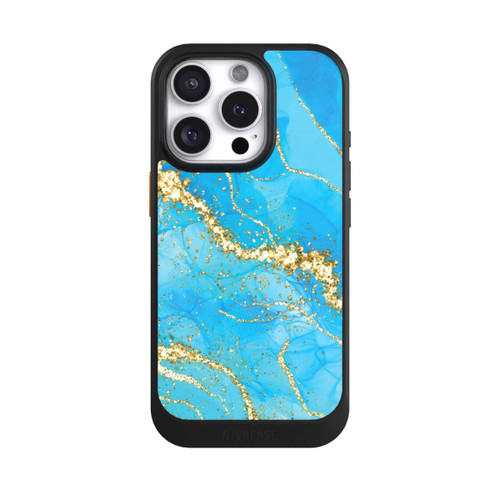 Apple iPhone 16 Pro NIVOcore Türkis-goldene Tapete