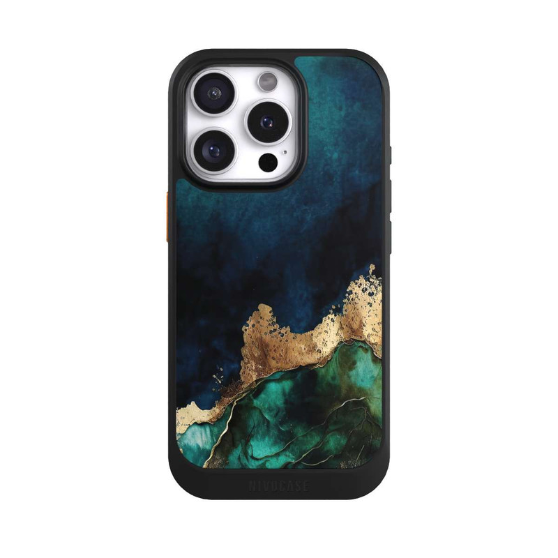 iPhone 16 Pro NIVOcore Petrolblau mit Gold