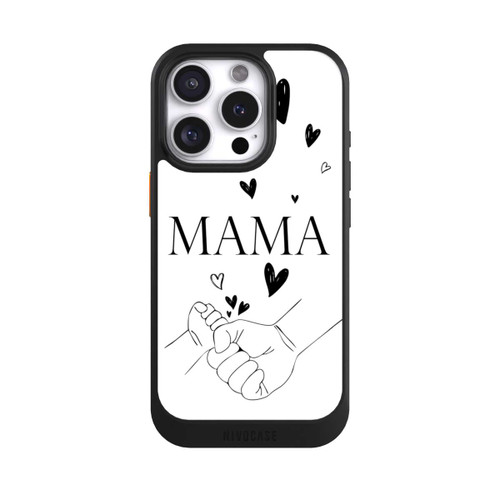 Apple iPhone 16 Pro NIVOcore Muttertag Line Art Hände Schwarz Weiß