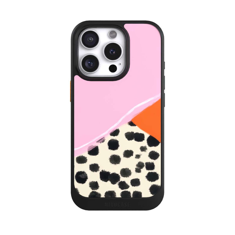 iPhone 16 Pro NIVOcore Pink and Orange Modern Art with Dots