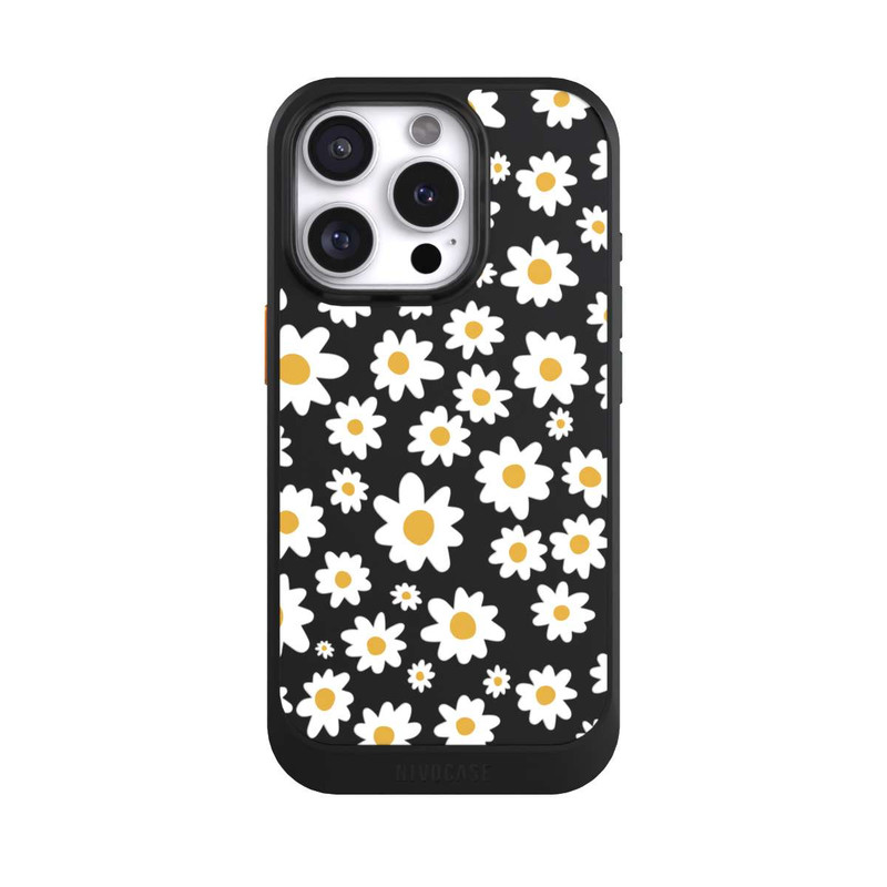 iPhone 16 Pro NIVOcore Daisy Flower Seamless Pattern Transparent