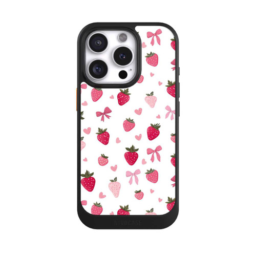 Apple iPhone 16 Pro NIVOcore Erdbeer Herz Schleifen Muster Pink