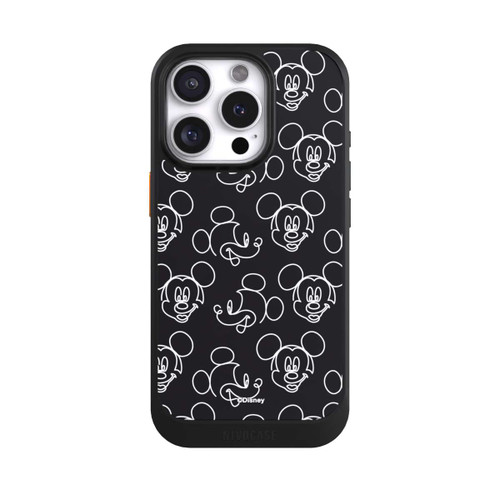 Apple iPhone 16 Pro NIVOcore Disney Mickey Faces Black Line Art Pattern