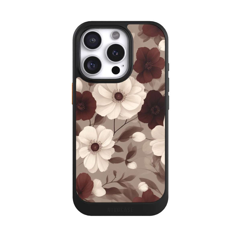 iPhone 16 Pro NIVOcore Bordeaux Und Creme Blumen mit KI