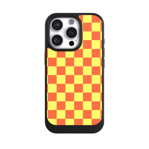 Apple iPhone 16 Pro NIVOcore Checked Pattern Yellow Orange