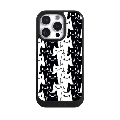 Apple iPhone 16 Pro NIVOcore Papier Peint Chat Noir Blanc