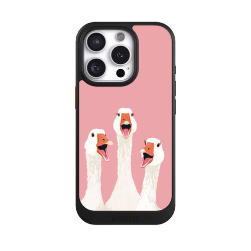 Apple iPhone 16 Pro NIVOcore Drei Gänse Rosa mit KI