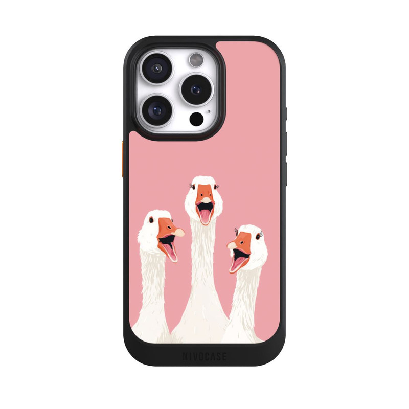 iPhone 16 Pro NIVOcore Three Geese Pink with AI