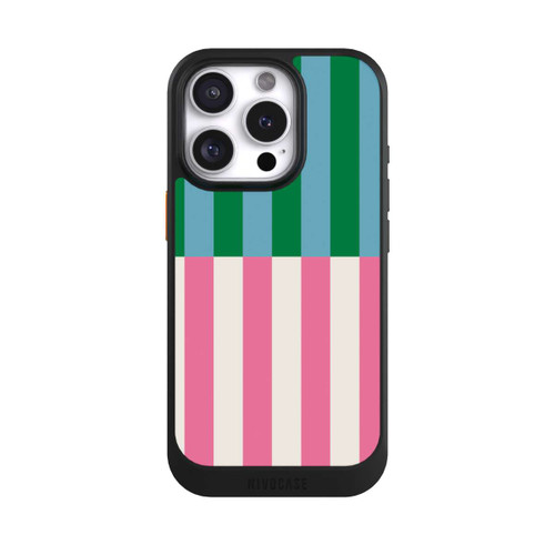 Apple iPhone 16 Pro NIVOcore Motif Rayé Vert Rose