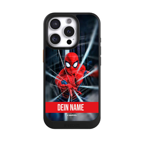 Apple iPhone 16 Pro NIVOcore Spiderman Webs in Action Personalisierbar
