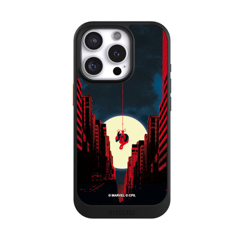 Apple iPhone 16 Pro NIVOcore Spider-Man Marvel between Skyscrapers
