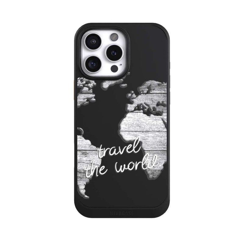 iPhone 16 Pro Max NIVOcore Carte du Monde Bois sans Fond