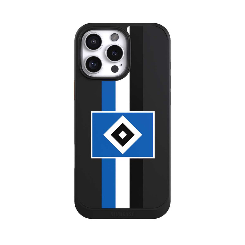iPhone 16 Pro Max NIVOcore HSV Streifen - Blau-Weiß-Schwarz - ohne Hintergrund