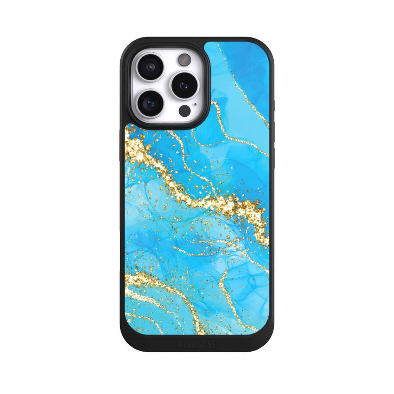 iPhone 16 Pro Max NIVOcore Türkis-goldene Tapete