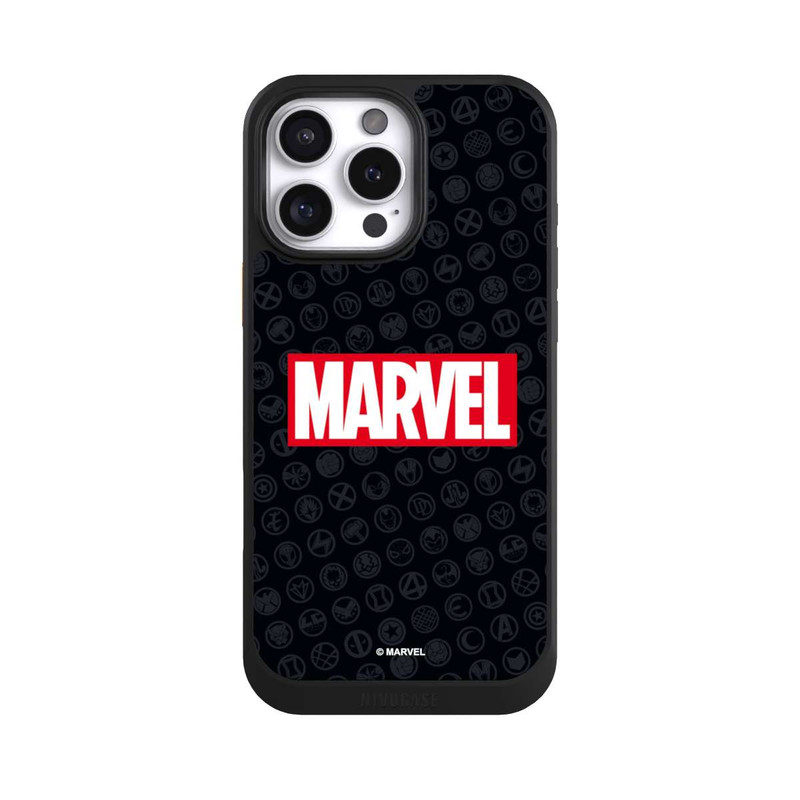 iPhone 16 Pro Max NIVOcore Marvel Logo Noir Rouge